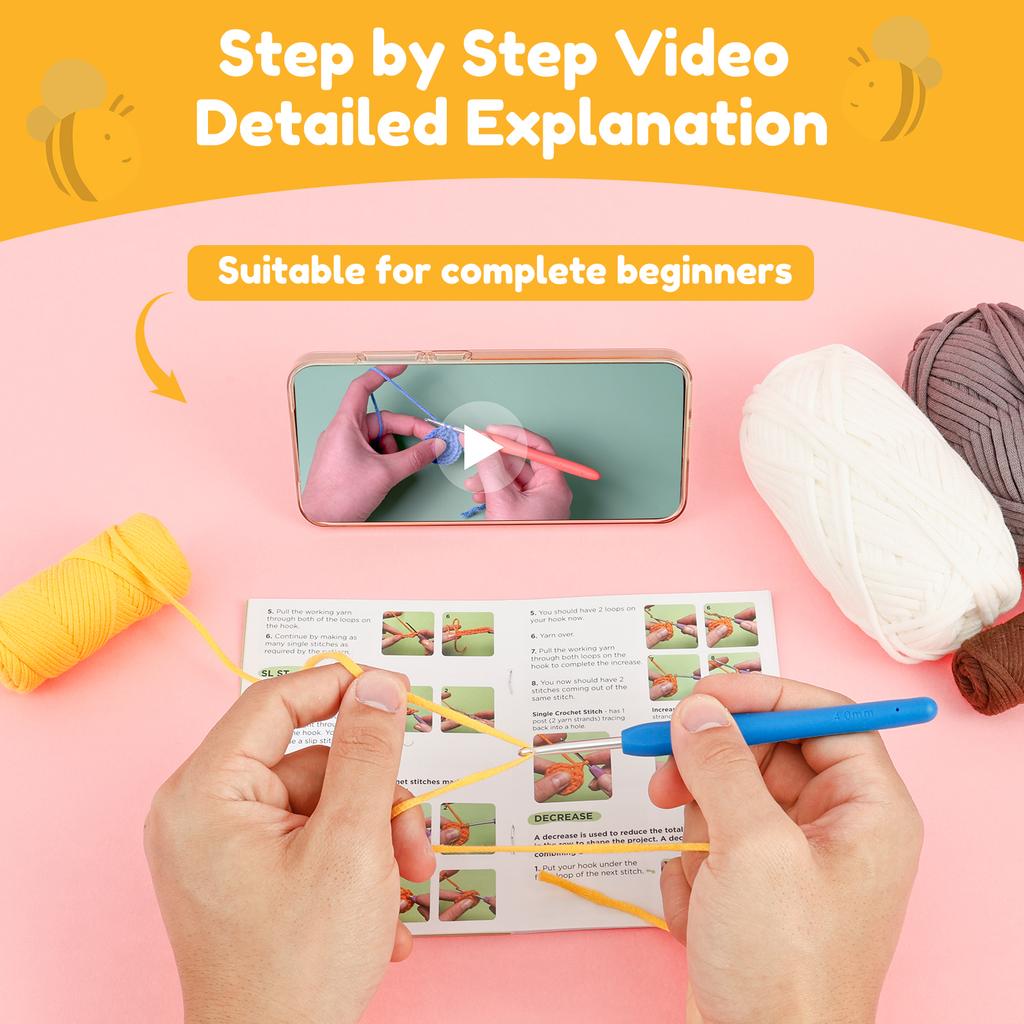 Шерстяная пряжа Милый животный набор для вязания крючком Рождественский подарок Веселое DIY рукоделие Набор для вязания крючком для начинающих Набор для вязания крючком Любителям рукоделия Инструменты для вязания