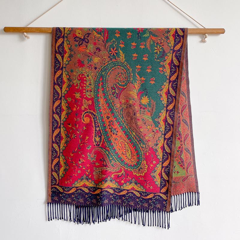 Fashion Thick Soft Cashmere Luxury Brand Jacquard Scarf Women Winter Poncho For Lady Casual Neckerchief Bandana Shawl Headband