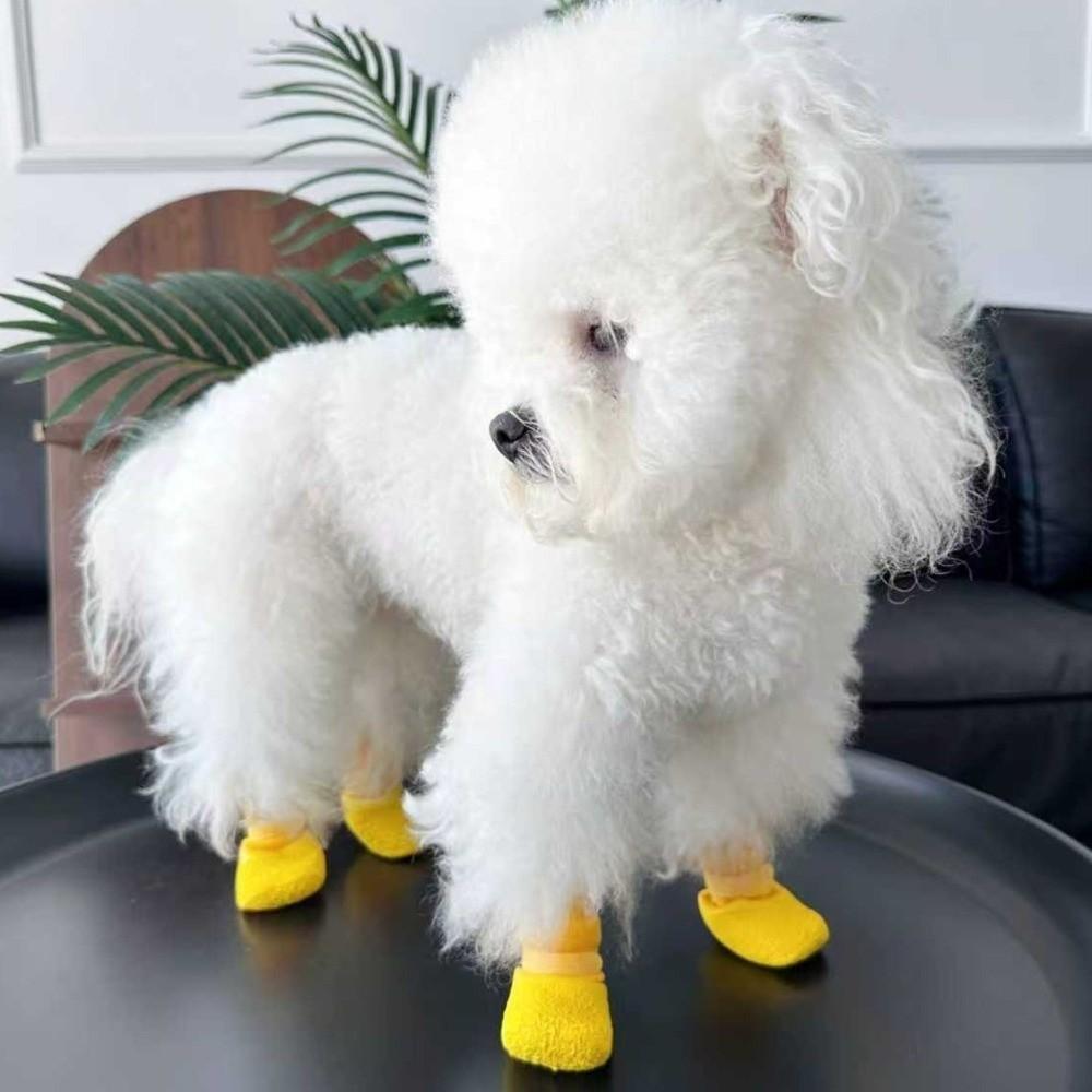 4PCS Adjustable Dog Foot Cover Breathable Anti-slip Pet Socks Pet Supplies Dog Mesh Shoes Snow