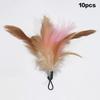 1/10Pcs Funny Simulation Feather Cat Toy Interactive Pet Cat Toy Kitten Playing Teaser Wand Toy Replacement Head Pet Supplies