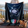Warm Flannel Blanket Inter Milan Pattern, Lightweight Comfortable Throw Blanket for Bed Sofa Use