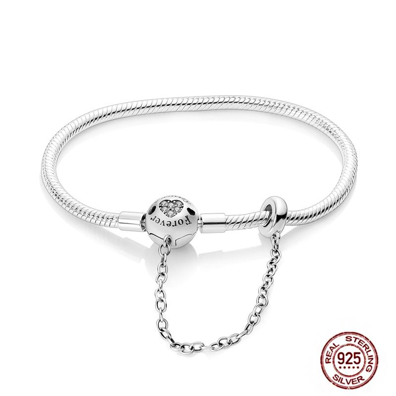 17-20CM Star Moon Bracelet 925 Copper Pink Heart Clover Charms Snake Chain Luminous Bracelet For Women DIY Birthday Zircon Gift