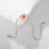 Gold Plated Pink Hibiscus Flower Bracelet Stainless Steel Red Hibiscus Flower Bracelet Jewelry for Women Birthday Gift