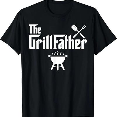 Футболка The Grillfather Смешная Гриль Коптильня Барбекю Шеф-повар Папа