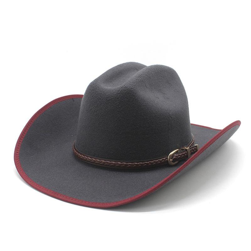 Men S Woolen Fedora Hat Large Brim Bell Top Sun Protection