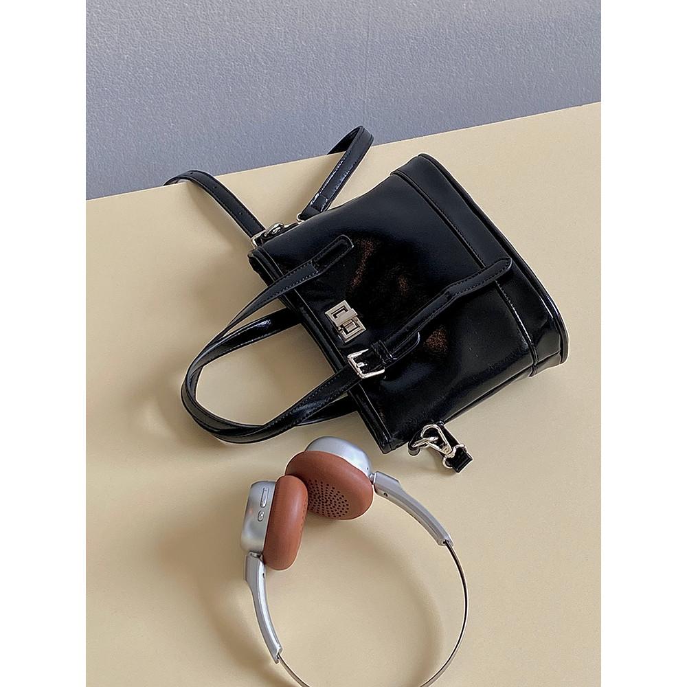 IELGY Ladies Messenger Bag Fashion Black Bucket Bag