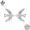 Sterling Silver S925 Zircon Swallow Bird Earrings for Women