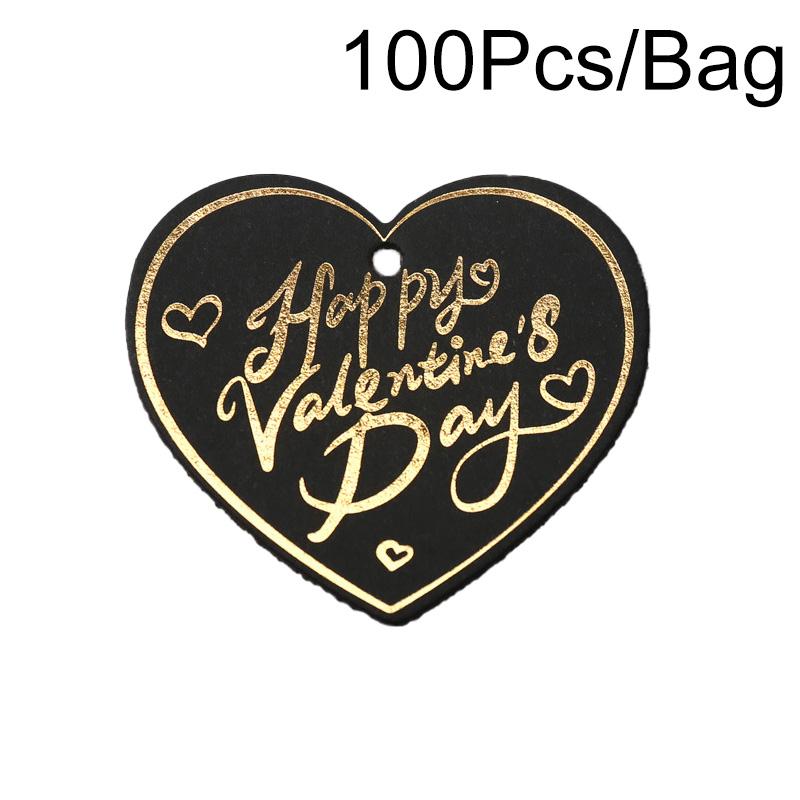 100 шт./пакет Упаковка Украшения DIY День Святого Валентина Вечеринка Бумага Счастливые Этикетки Карты Подарочные Бирки В Форме Сердца