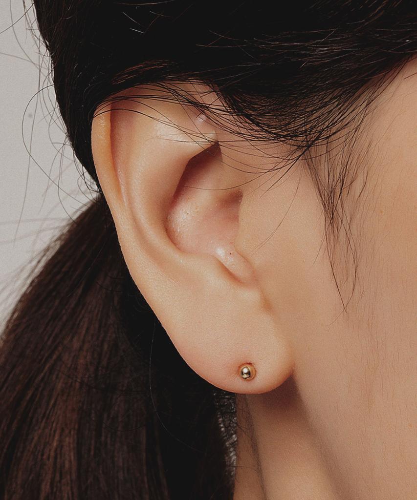 Helene Jewelry Серьги-шарики 14K Bling 3 мм