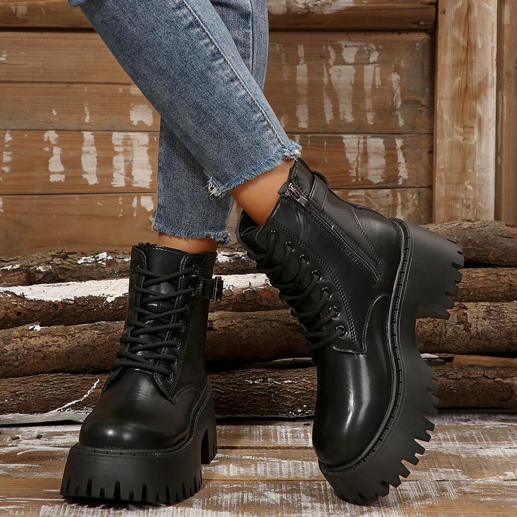 Women Boots Fashion Lightweight Black Platform Gothic Shoes for Woman Outdoor Punk Comfortable Boots Women Zapatos De Mujer