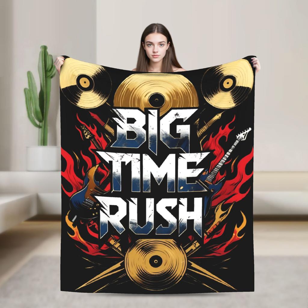 Big Time Rush Band  Flannel Blanket Winter  Super Soft Throw Blanket for Girls Boys Outdoor Funny Bedspread Sofa Bed Cover