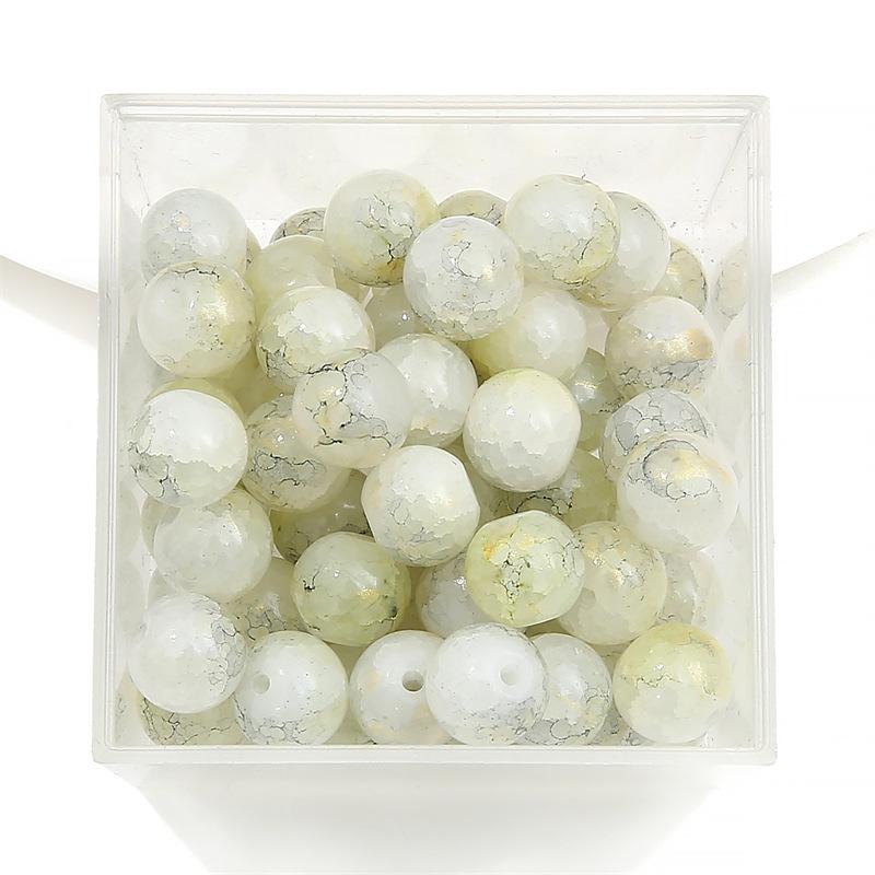 10 мм стеклянные бусины-попки Halo Inside Broken Round Бусины из глазури Ретро-бисер ручной работы Diy Ice Crack Jewelry Бусины-попки для изготовления ювелирных изделий