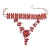 Full Rhinestone Water Drop Pendant Necklace, Exaggerated Collarbone Chain Clothing Accessory For Women