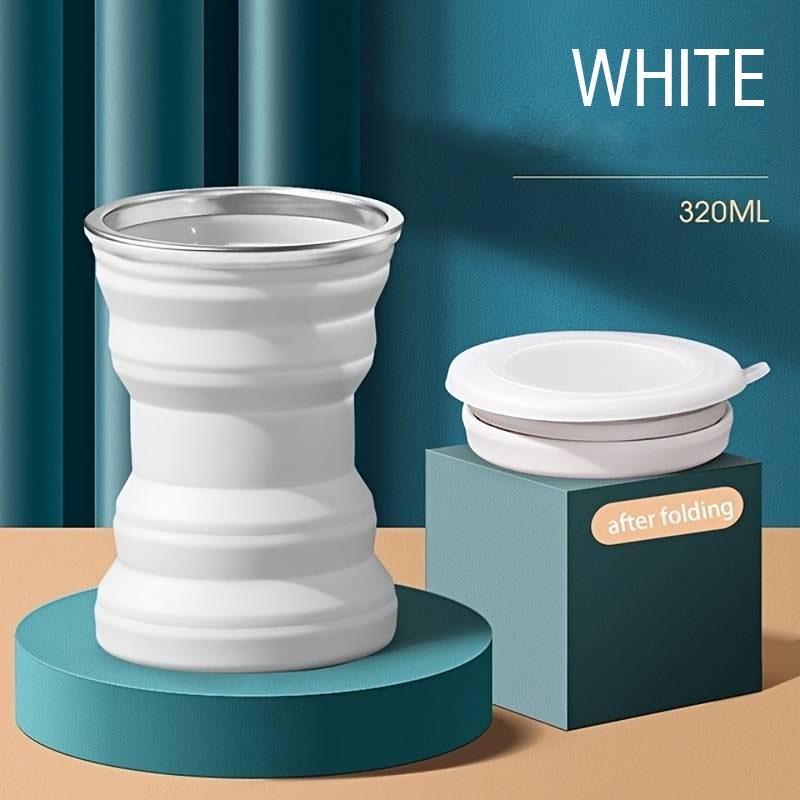 1 шт., силиконовая чашка, складная для деловых поездок, портативная, креативная, мини-телескопическая чашка с крышкой, чашка для полоскания рта для путешествий на открытом воздухе