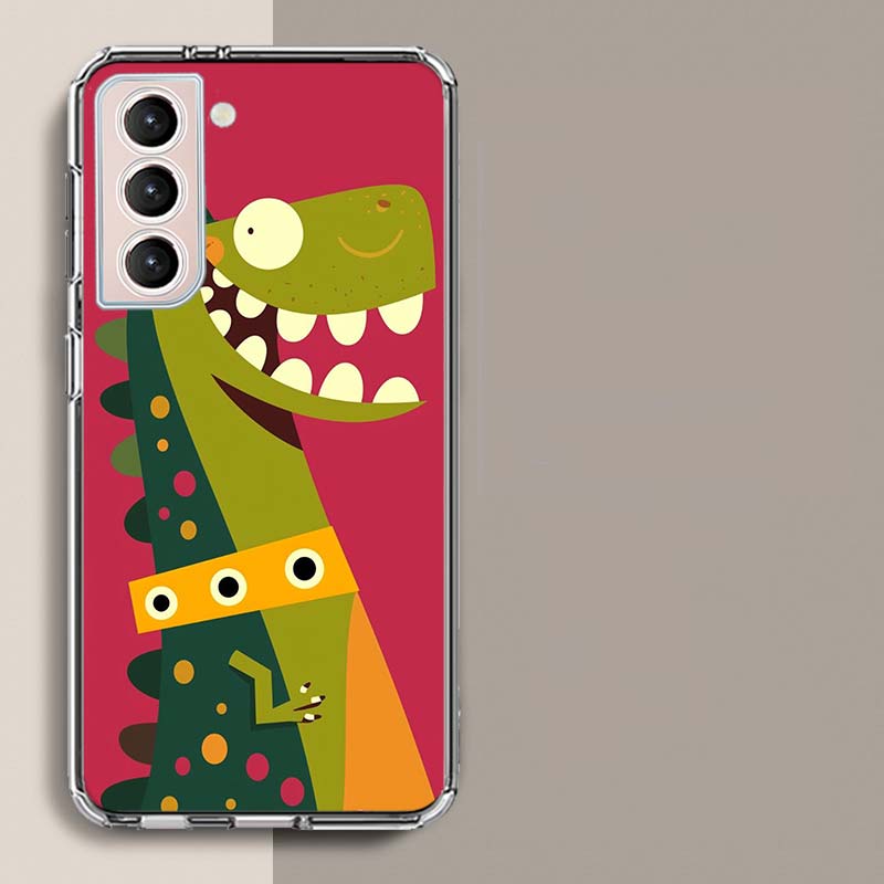 A Whimsical Dinosaur Phone Case For Samsung Galaxy S25 Edge S24 S23 FE S21 S20 S10 Plus S22 S26 Ultra Cover Clear Cases TPU Capa