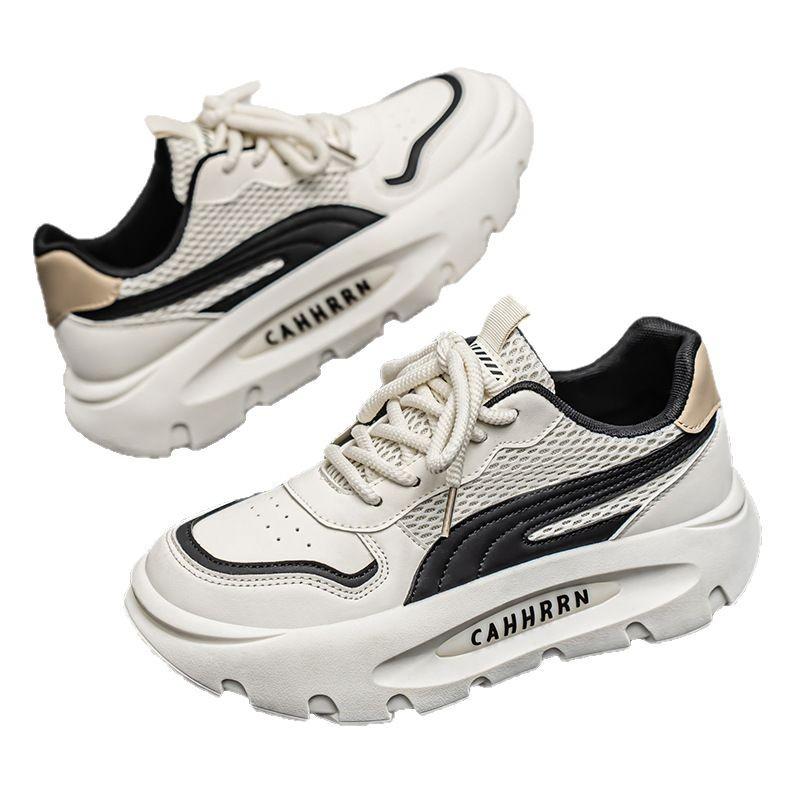 Мужская обувь весна-лето 2025 новый тренд круглый носок универсальная дышащая платформа спортивный досуг сочетание цветов удобная мужская обувь