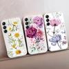 Мягкий силиконовый чехол с цветочным узором для Xiaomi Redmi Note 13 Pro 13C Samsung A55 M35 S24 iPhone Huawei Honor Realme Camera Защитный противоударный чехол