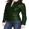 Womens Olive Green Color Lambskin Leather Jacket Designer Quilted Motorcycle Real Slim Fit Leather Jacket