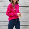Women's Loose Casual  Fashion Round Neck Heart Sweater Knitted Bottoming Shirt Sweater