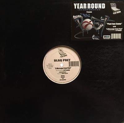 12-дюймовая пластинка BLAQ POET Poet Has Come A Message From Poet YRI0320011 Year Round Inco 2003 US Rap HipHopRB Б/у