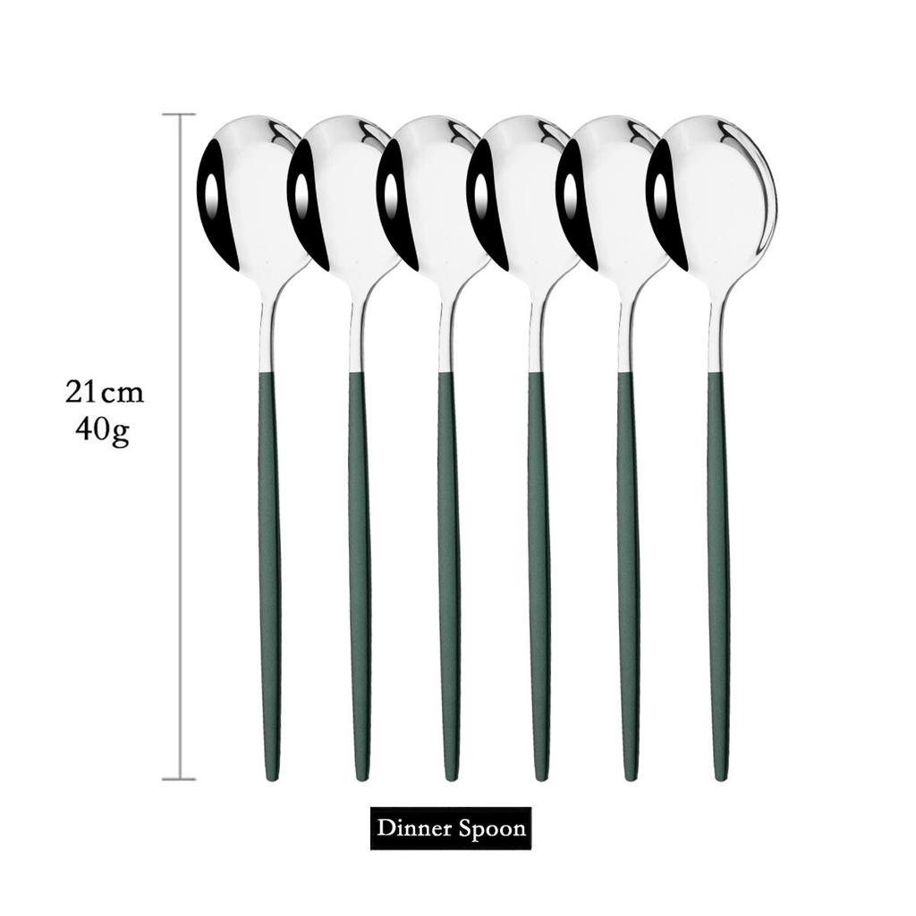 6 шт. красочная столовая посуда, набор ложек, зеркало с длинной ручкой, ложка из нержавеющей стали, столовые приборы, посуда, кухонные аксессуары