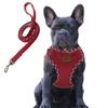 Aiminto Denim Dog Harness and Leash Breathable Mesh Reflective Chest Harness For Medium Dogs and Leash Set Size Chest Range Set, Material,