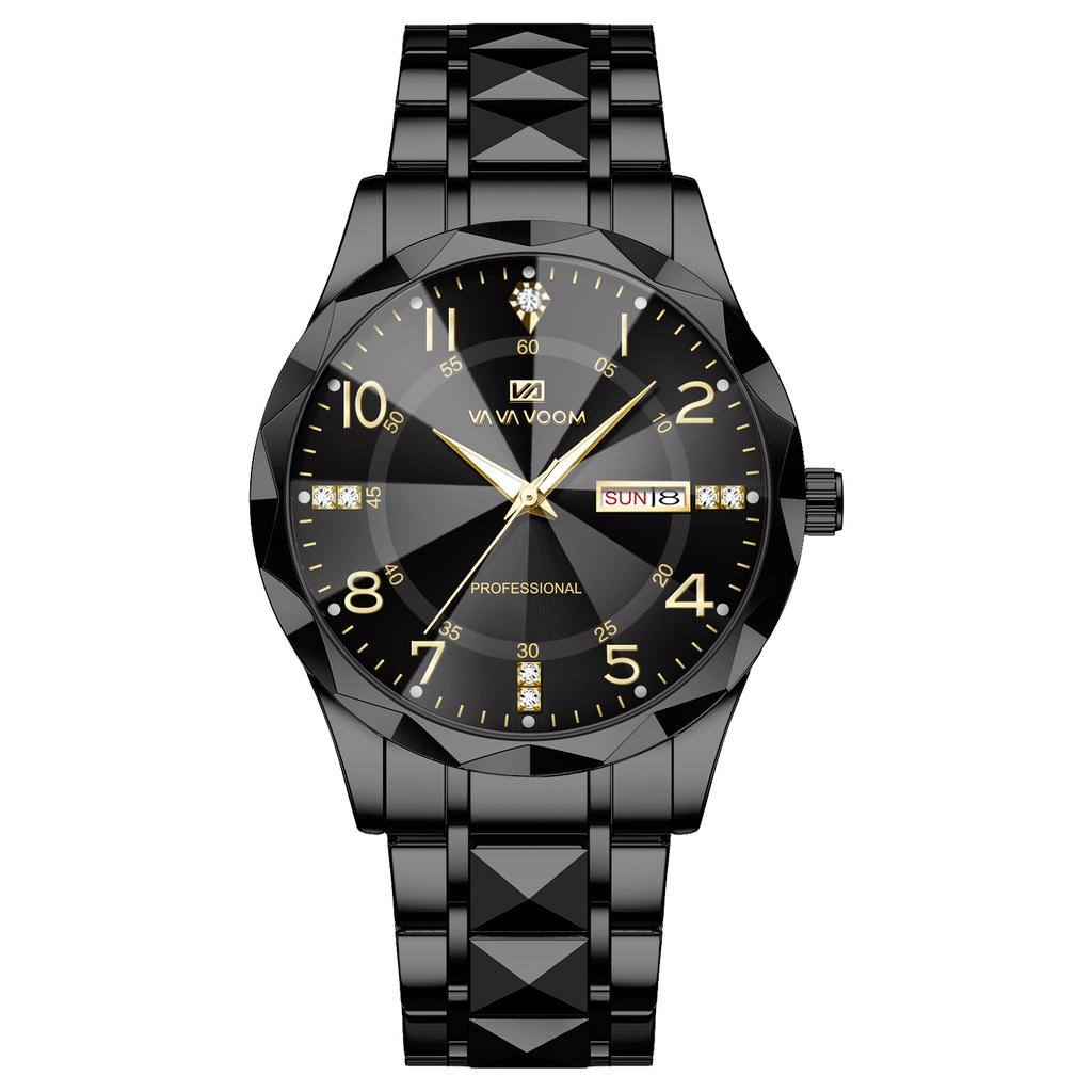 Часы мужские с дизайном огранки бриллиантов