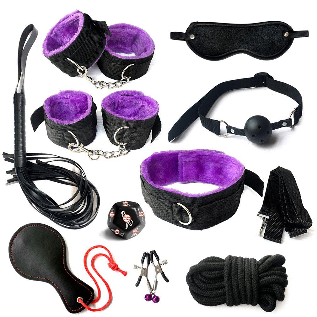 Beginners 10 Piece  Restraints Starter Kit Set Pink Purple Black  Starter Kits