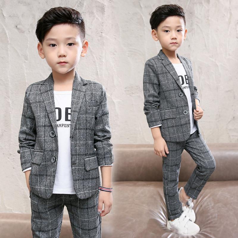 Boys Spring and Fall Uniform Set Children's Toastmasters Uniform Jacket + Pants 2-piece Set