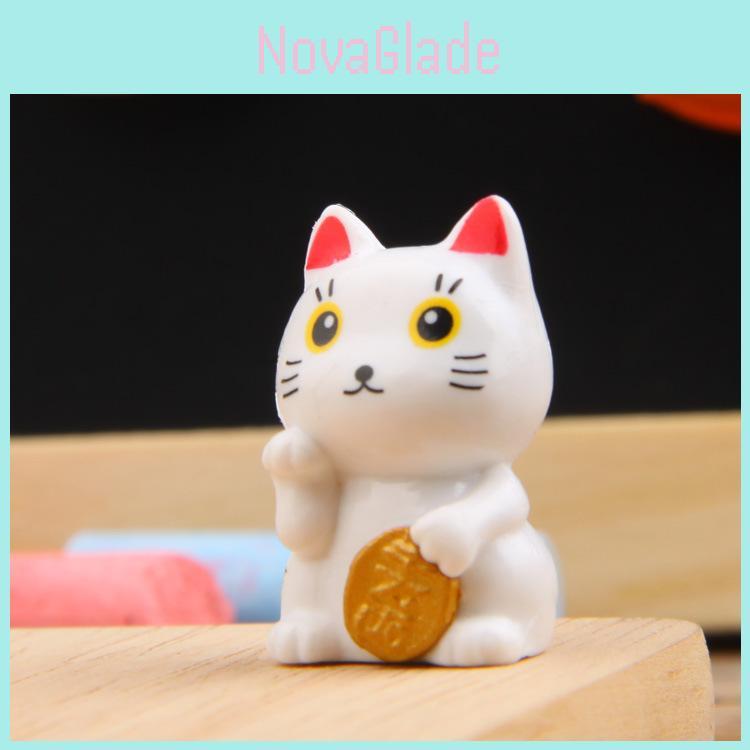 Миниатюрная фигурка кошки для бонсай, декор для сада из ПВХ в мультяшном стиле, для дома и в качестве подарка.