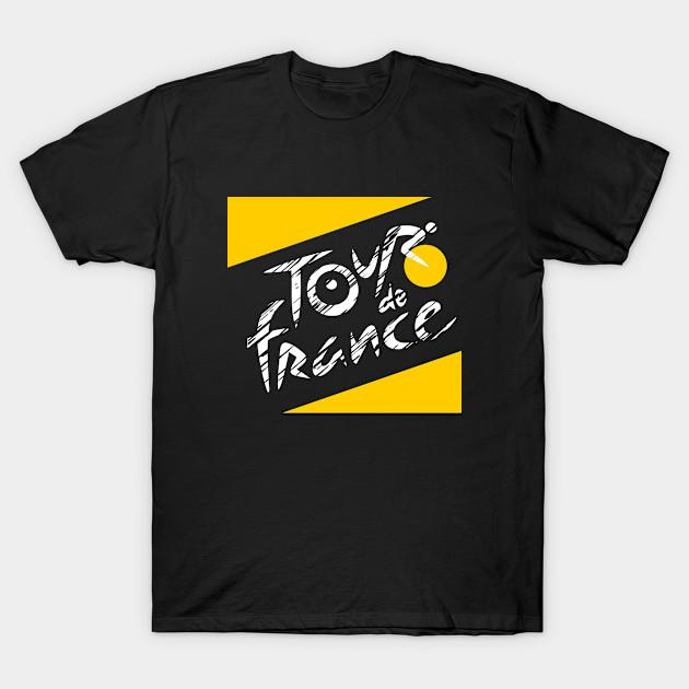 Asian Size Men Print T-shirt Tour De France Classic Design No-Cut Heat Transfer Print Cotton Tshirt