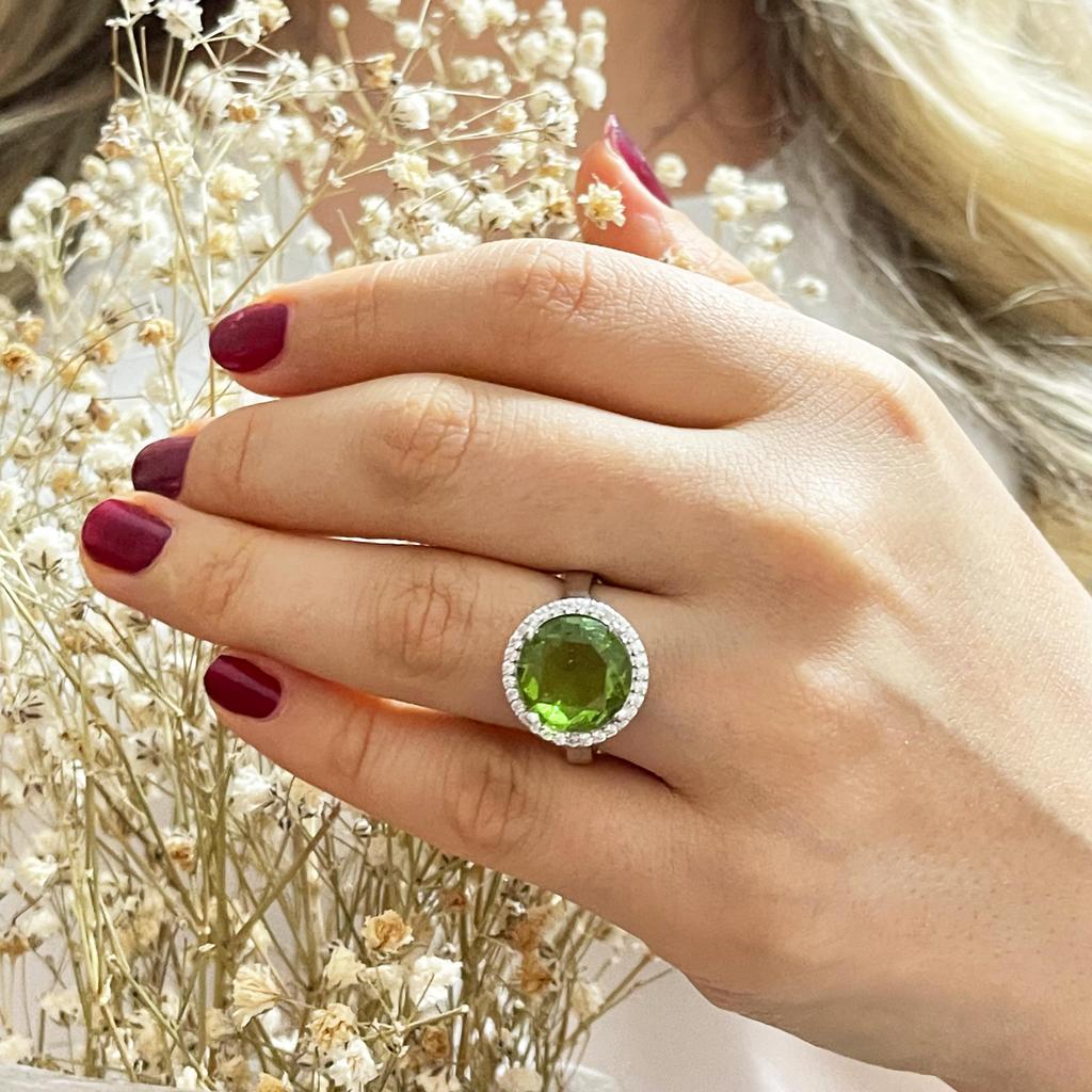 Комплект серебряных украшений из султанитового камня 12 мм, комплект ювелирных изделий с изменяющим цвет камнем, серьга из султанита + кольцо + кулон + ожерелье, турецкая диаспора