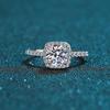 Engagement 925 Sterling Silver Four-Claw Square 925 Silver Wedding Promise 1ct Moissanite Women Rings
