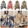 Chinese Style Pashmina Blanket Ink Painting Theme Poncho Scarves  Winter Season