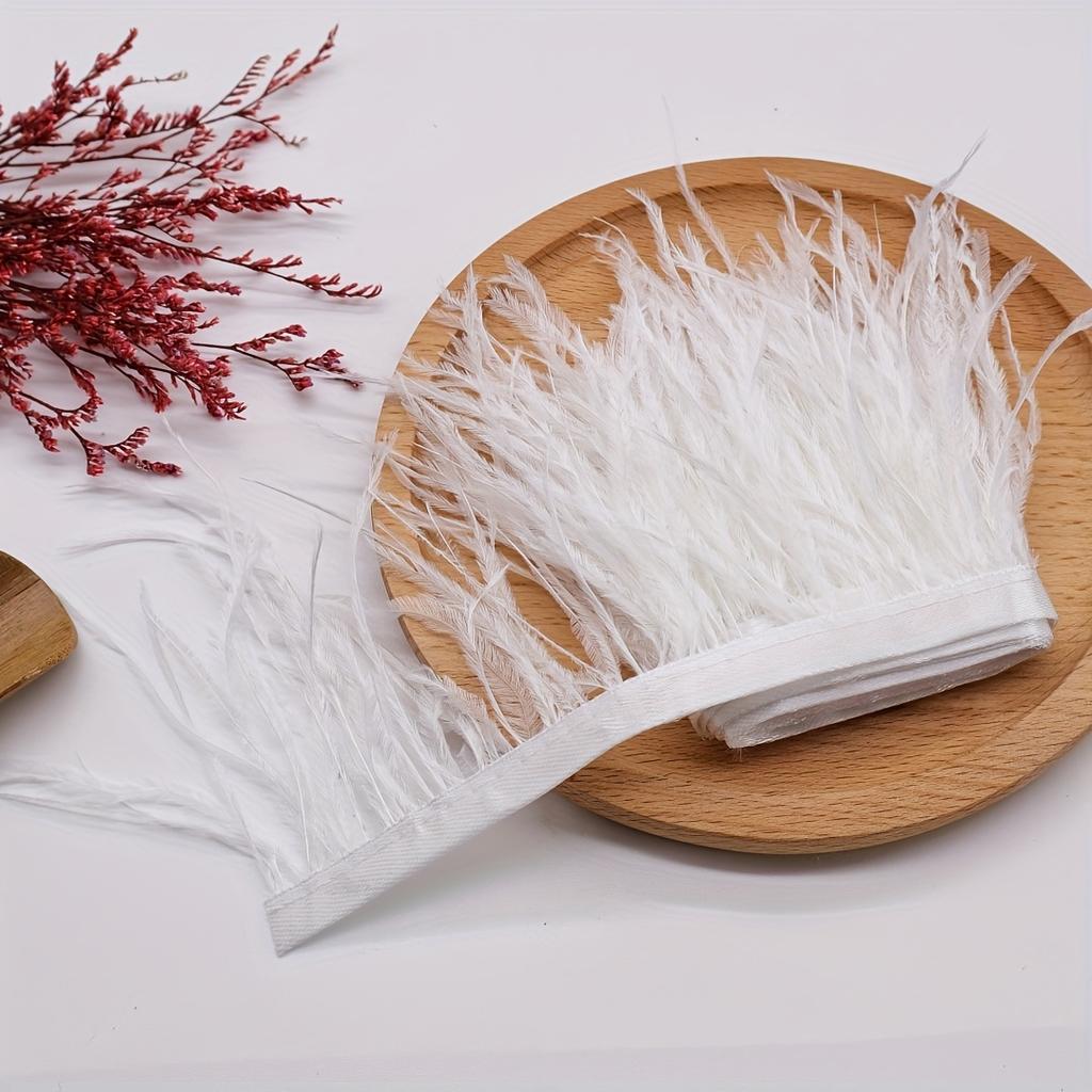 1Meter Real Pink Ostrich Feather Fringe 8-10CM Fluffy Feather Tassel Trim for Clothing Sewing DIY Dress Decoration Accessories