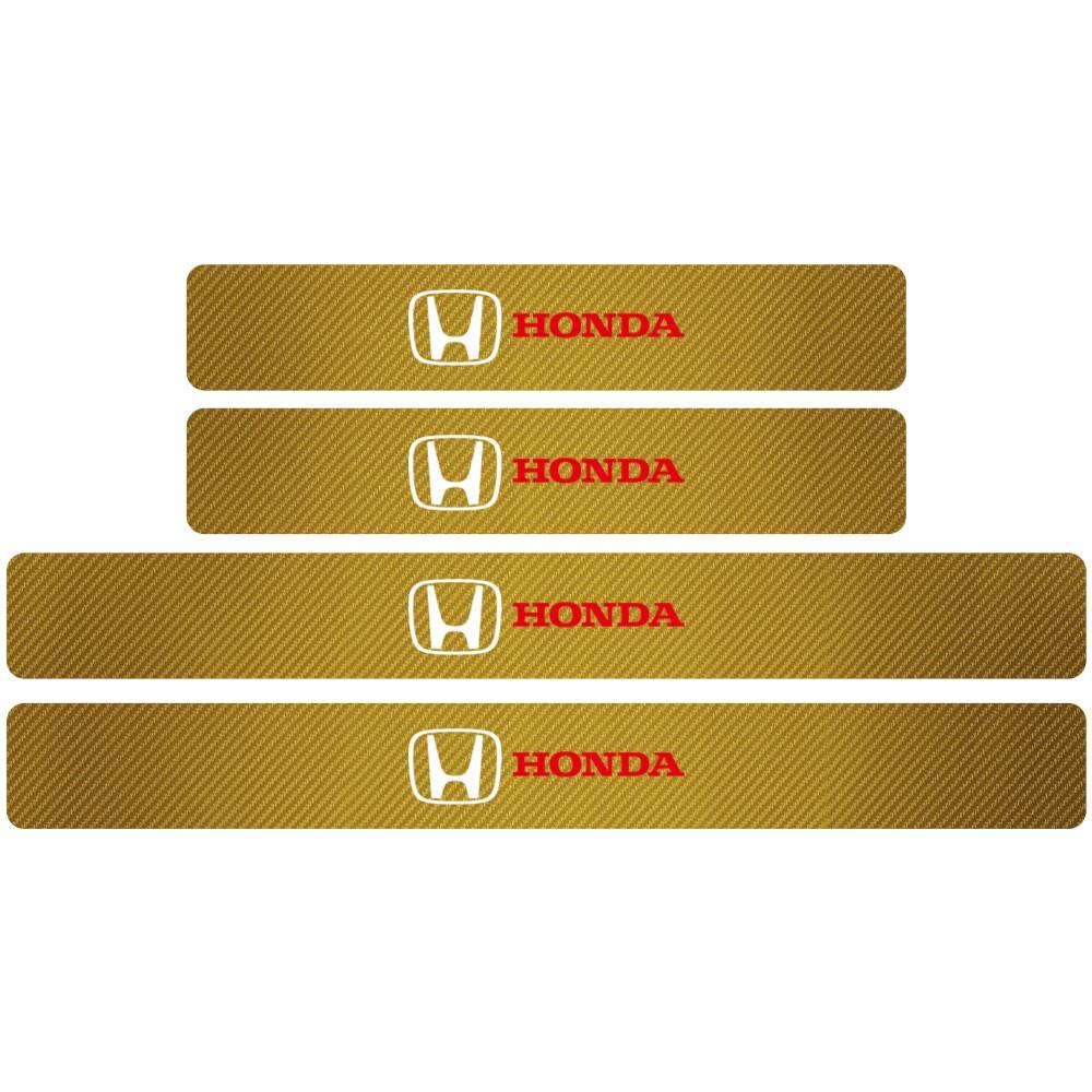 4Pcs Carbon Fiber Car Door Threshold Sill Sticker Badge For Honda Mugen Typer ACCORD Airwave Avancier Civic INSPIRE GK5 CRV XRV RF6