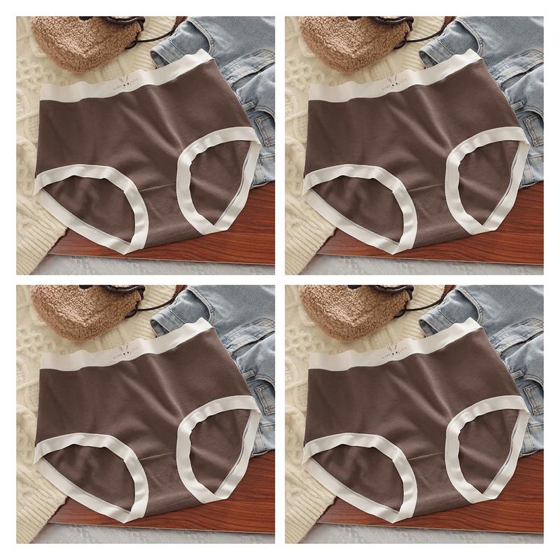 4pcs/set Women's Plus Size Underwear High Waist Cotton Panties Fit 50-150kg Wear Antibacterial Breathable Briefs XL XXL 3XL 4XL 5XL