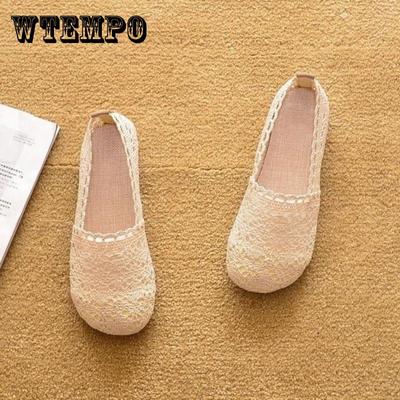 Весенне-летние женские сетчатые полые туфли для беременных на плоской подошве, одинарные туфли на мягкой подошве, универсальные повседневные туфли для ленивых