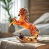 Resin Caramel Horse Figurine Sculpture Tabletop Ornament 6.8x2.5x8.2inch Handmade Craft for Study