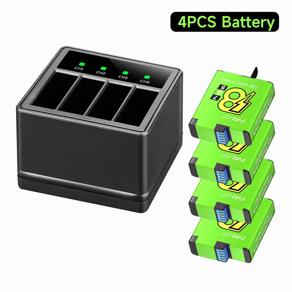 Для аккумулятора GoPro 8 7 5 6+4-солнечный светодиодный фонарик, зарядное устройство, ящик для хранения с usb-кабелем для камеры Gopro Hero 8 7 hero 5 HERO 6