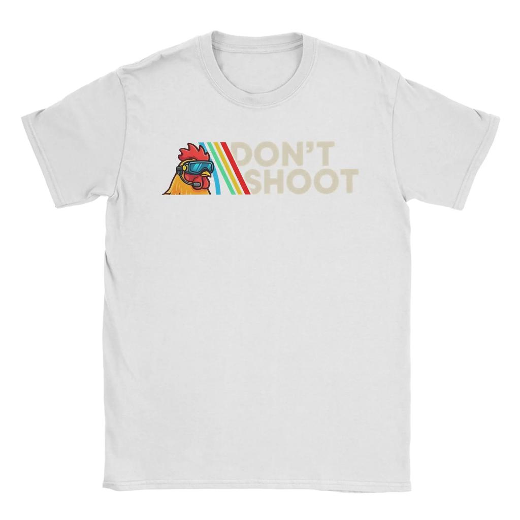 Don't Shoot Игровые Аркадные Рейдеры Курица Мем Футболки Мужские 100% Хлопок Новинка Футболка Круглый Вырез Футболки Короткий Рукав Одежда Лето