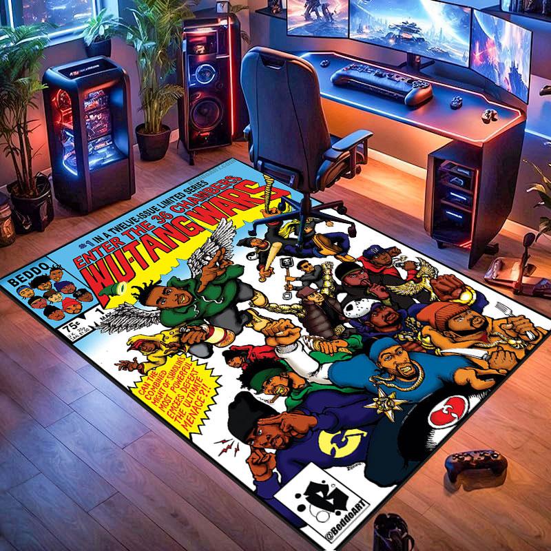 Hip-hop rapper rug, suitable for living room, bedroom, game room, computer room and home décor.