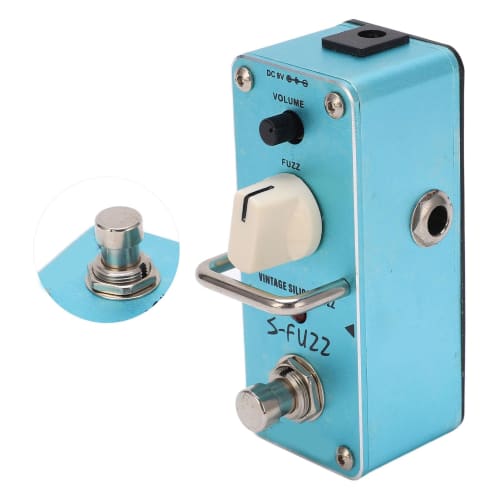 Blue Metal Mini Fuzz Electric Guitar Pedal Single Effect Pedal with True Bypass for Musicians