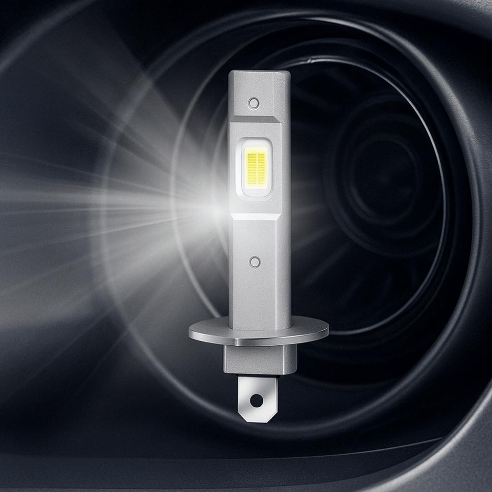 White Diode LED Headlight Aluminum Silver Automobile Headlamp Fog Lamps Motorcycle Foggers