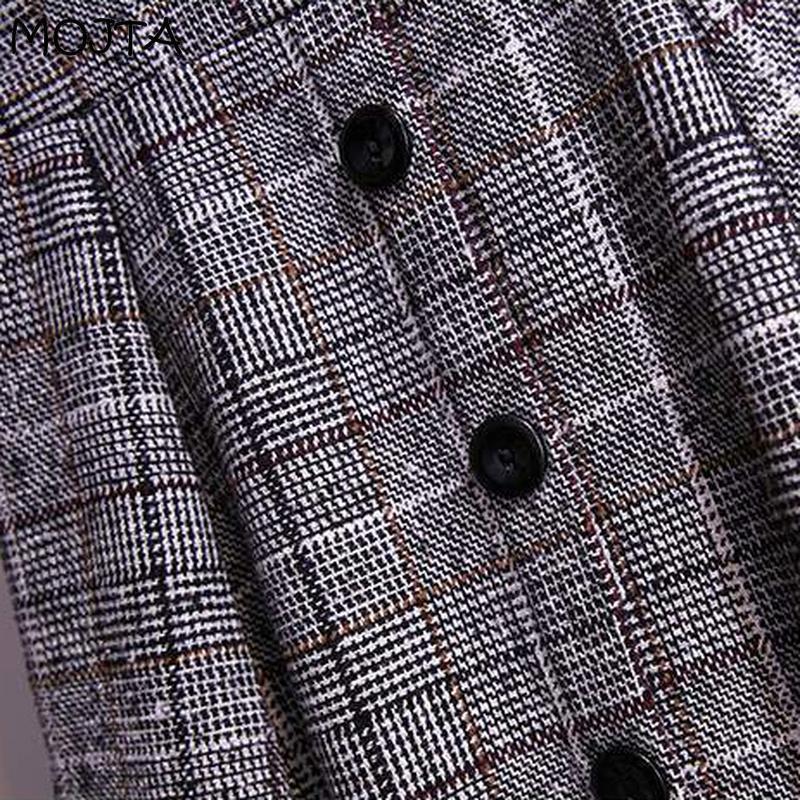 Autumn Winter Women's Wais Skirt High Waist A-line Skirt Vintage Plaid Mid-length Woolen Plaid Skirtt