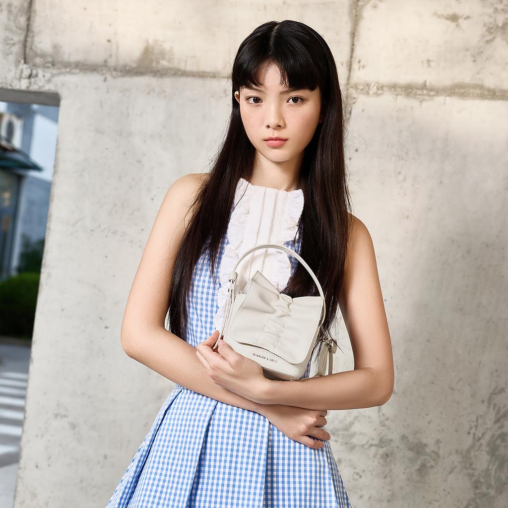 Charles & Keith Vintage Pleated Bow Crossbody Bag Women Handbags Multiple-Colors CK6-40151554