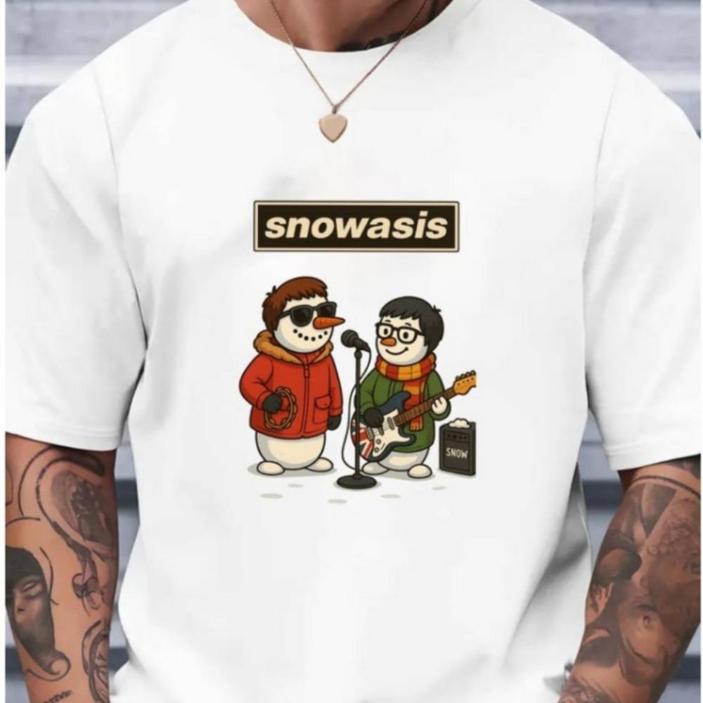 Snowasis Christmas TShirt Funny Snowman Band Shirt Festive Music Lover Tees Harajuku High Quality Cotton Tops Streetwear