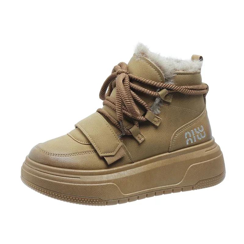 2024 женские новые дизайнерские зимние ботинки зимние короткие плюшевые теплые ботильоны плоская обувь толстая подошва повседневная обувь женские ботинки