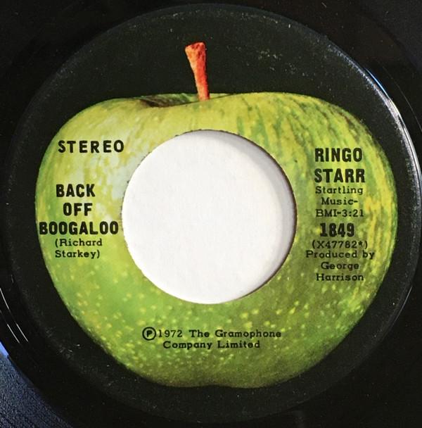 7-дюймовая пластинка RINGO STARR Back Off Boogaloo 1849 APPLE RECORDS 1972 Канада Рок Б/у