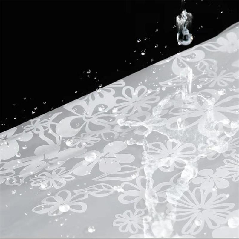 3D Jacquard Flower Peva Shower Curtain Thickened Waterproof Mildew Resistant Bathroom Bath Partition Universal Curtain